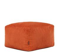 Icon Amara Velours Côtelé Tabouret, Petit Pouf avec Remplissage, Orange