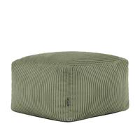 Icon Amara Velours Côtelé Tabouret, Petit Pouf avec Remplissage, Vert