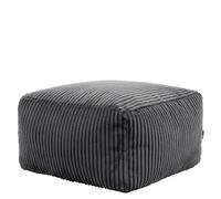 Icon Amara Velours Côtelé Tabouret, Pouf avec Remplissage, Gris | Fabriqué en Europe, Pouf Poire, Pouf Repose Pieds, Tissu en Velours Côtelé Doux, Tabouret Pouf pour Chambre et Salon