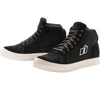 Icon Carga Chaussures de moto, noir-blanc, taille 45 46 pour homme