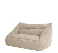 Icon Cecilia Canapé Pouf, Chenille Tissu, Pouf Geant XXL avec Remplissage, Canapé 2 Place, Sofa, Salon, Meuble Salon, Beige
