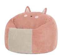 Icon Chat Velours Côtelé Pouf Enfant avec Remplissage, Rose