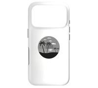 Icon Coucher de Soleil et Plage avec Palmiers Gris Coque pour iPhone 17 Pro