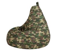Icon Dalton Camouflage Pouf Gaming, Pouf Poire avec Remplissage, Fauteuil Enfant, Chaise Chambre, Meubles Chambre, Jardin, Exterieur, Fauteuil Exterieur, Vert