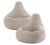 Icon Dalton - Fauteuils poires inclinables en cordon, beige pierre, grand pouf de jeu et rembourrage inclus, pouf en corde Jumbo, décoration bohème