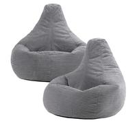 icon Dalton Lot de 2 poufs inclinables en cordon pour adulte avec rembourrage inclus, gris