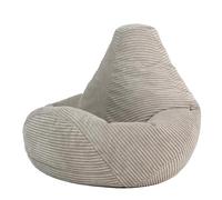 Pouf enfant Icon inclinable velours côtelé - ICON - 65x65cm - Beige galet