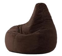 Icon Dalton Pouf Velours Côtelé, Pouf Poire avec Remplissage, Fauteuil Salon Confortable, Fauteuil Chambre, Meuble Salon, Decoration Chambre, Marron