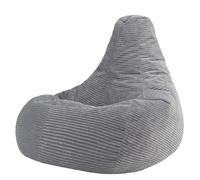 Icon Dalton Pouf XXL Velours Côtelé, Pouf Poire avec Remplissage, Fauteuil Salon Confortable, Fauteuil Chambre, Meuble Salon, Decoration Chambre, Gris