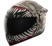 Icon Domain Grand Maw, casque intégral XL Gris/Gris Clair/Rouge Gris/Gris Clair/Rouge