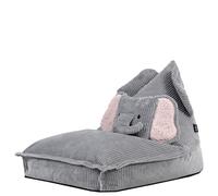 Icon Ellie Éléphant Pouf Enfant, Fauteuil Velours Côtelé, Pouf Poire avec Remplissage, Chaise Enfant, Fauteuil Chambre, Meuble Chambre, Meuble Salon, Gris