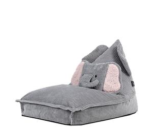 Icon Ellie Éléphant Pouf Enfant Velours Côtelé avec Remplissage, Gris