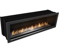 Icon Fires Slimline SFB1100 acier, cheminée au bioéthanol élancée, H : 60 cm x L : 110 cm x P : 31,5 cm, jusqu'à 8 heures de combustion, design élégant pour une atmosphère chaleureuse, 5,4 kW