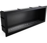Icon Fires Slimline SFB1650 Cheminée au bioéthanol noire, Flammes orientables, H : 60 x L : 165 x P : 31,5 cm, Aspect élégant, Cheminée au bioéthanol, 9,8 kW, selon la variante.