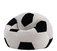Icon Football Pouf Enfant, Pouf Poire Ado avec Remplissage, Chaise Enfant, Fauteuil Chambre, Meuble Chambre, Meuble Salon, Noir