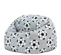Icon Football Pouf Enfant, Pouf Poire avec Remplissage, Chaise Enfant, Fauteuil Chambre, Meuble Chambre, Meuble Salon, Gris