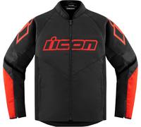 Icon Hooligan CE, veste en textile L Noir/Rouge Néon Noir/Rouge Néon