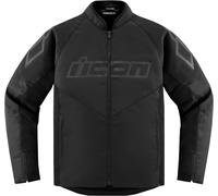 Icon Hooligan CE, veste en textile S Noir Noir
