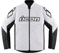 Icon Hooligan Veste textile de moto, noir-blanc, taille 2XL pour homme