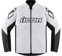 Icon Hooligan Veste textile de moto, Noir/Blanc, Taille L