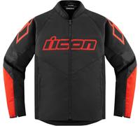 Icon Hooligan Veste textile de moto, noir-rouge, taille 2XL pour homme