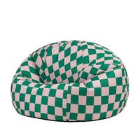 Icon Kingston Damier Fauteuil Pouf, Gaming Pouf Poire avec Remplissage, Chaise Confortable, Fauteuil Salon Confortable, Chambre, Jardin, Exterieur, Vert