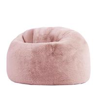 Icon Kingston Pouf Enfant, Lapin Fausse Fourrure, Pouf Poire avec Remplissage, Chaise Enfant, Fauteuil Chambre, Meuble Chambre, Meuble Salon, Aube Rose