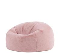Icon Kingston Pouf, Fausse Fourrure, Pouf Poire avec Remplissage, Fauteuil Salon Confortable, Fauteuil Chambre, Meuble Salon, Decoration Chambre, Rose Clair