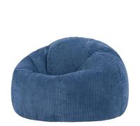 Icon Kingston Pouf Velours Côtelé avec Remplissage, Bleu