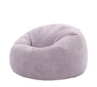 Icon Kingston Pouf Velours Côtelé, Pouf Poire avec Remplissage, Fauteuil Salon Confortable, Fauteuil Chambre, Meuble Salon, Decoration Chambre, Violet