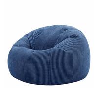 Icon Kingston Pouf Velours Côtelé, Pouf Poire avec Remplissage, Fauteuil Salon Confortable, Fauteuil Chambre, Meuble Salon, Decoration Chambre, Bleu Jeans