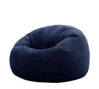 Icon Kingston Pouf Velours Côtelé, Pouf Poire avec Remplissage, Fauteuil Salon Confortable, Fauteuil Chambre, Meuble Salon, Decoration Chambre, Bleu Marine