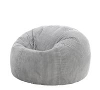 Icon Kingston Pouf Velours Côtelé, Pouf Poire avec Remplissage, Fauteuil Salon Confortable, Fauteuil Chambre, Meuble Salon, Decoration Chambre, Gris