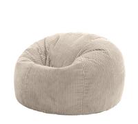 Icon Kingston Pouf Velours Côtelé, Pouf Poire avec Remplissage, Fauteuil Salon Confortable, Fauteuil Chambre, Meuble Salon, Decoration Chambre, Beige