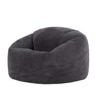 Icon Kingston Pouf XXL Velours Côtelé, Pouf Poire Adulte avec Remplissage, Fauteuil Salon Confortable, Fauteuil Chambre, Meuble Salon, Decoration Chambre, Gris Ardoise