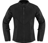 Icon Mesh AF 2023 Veste textile de moto pour dames, noir, taille 3XL pour femmes