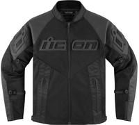 Icon Mesh AF Veste en cuir de moto, noir, Taille XL