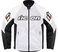 Icon Mesh AF, veste en cuir/textile XXL Blanc/Noir Blanc/Noir