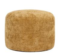 Icon Milano Chenille Pouf Tabouret avec Remplissage, Jaune | Fabriqué en Europe, Pouf Poire, Tissu en Chenille Doux, Pouf Rond pour Chambre et Salon