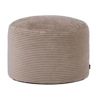Icon Milano Tabouret Velours Côtelé, Pouf Rond, Pouf Repose Pieds avec Remplissage, Meuble Salon, Decoration Chambre, Brun Moka
