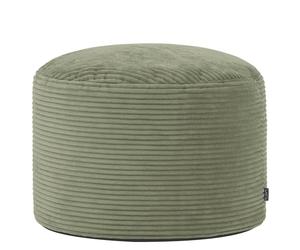 Icon Milano Tabouret Velours Côtelé, Pouf Rond, Pouf Repose Pieds avec Remplissage, Meuble Salon, Decoration Chambre, Vert Sauge