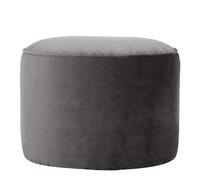 Icon Milano Tabouret Velours, Pouf Rond, Pouf Repose Pieds avec Remplissage, Meuble Salon, Decoration Chambre, Gris Ardoise