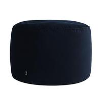 Icon Milano Tabouret Velours, Pouf Rond, Pouf Repose Pieds avec Remplissage, Meuble Salon, Decoration Chambre, Bleu Minuit