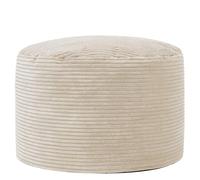 Icon Milano Velours Côtelé Tabouret, Pouf Rond avec Remplissage, Beige | Fabriqué en Europe, Pouf Poire, Pouf Repose Pieds, Tissu en Velours Côtelé Doux, Tabouret Pouf pour Chambre et Salon