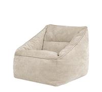 Icon Natalia Fauteuil Pouf Chenille, Gros Pouf avec Remplissage, Fauteuil Salon Confortable, 1 Place, Chaise Chambre, Meuble Salon, Beige