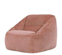 Icon Natalia Fauteuil Pouf Velours Côtelé, Gros Pouf avec Remplissage, Fauteuil Salon Confortable, 1 Place, Chaise Chambre, Meuble Salon, Vaube Rose