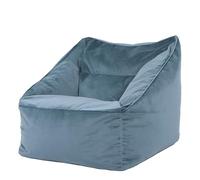 Icon Natalia Fauteuil Pouf Velours, Gros Pouf avec Remplissage, Fauteuil Salon Confortable, 1 Place, Chaise Chambre, Meuble Salon, Bleu Clair
