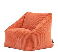 Icon Natalia Pouf Enfant, Velours Côtelé, Pouf Poire avec Remplissage, Chaise Enfant, Fauteuil Chambre, Meuble Chambre, Meuble Salon, Orange