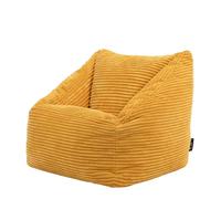 Icon Natalia Pouf Enfant, Velours Côtelé, pour Poire avec Remplissage, Chaise Enfant, Fauteuil Chambre, Meuble Chambre, Meuble Salon, Jaune