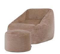 Icon Natalia Pouf Poire en Cordon avec Pouf, Marron Moka, Grand Pouf Adulte avec Rembourrage Inclus, Chaise Confortable, Fauteuil, Salon ou Chambre à Coucher
